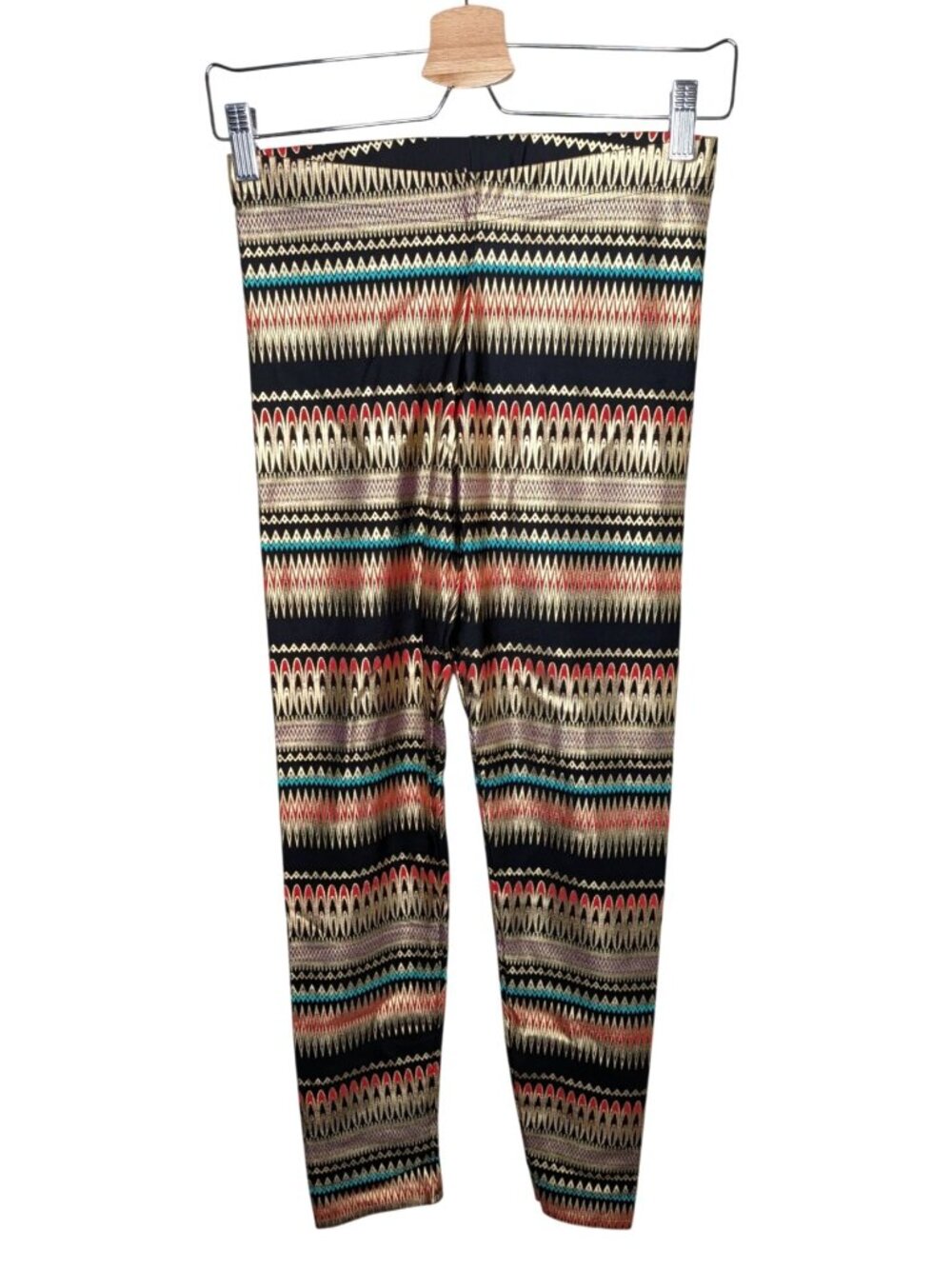BlackMilk Metallic Geometric Patterned Leggings Size L Pull on